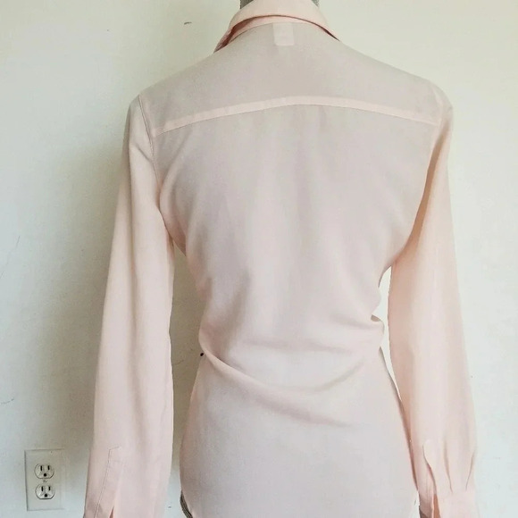 Old Navy Womens Blush Pink Sheer Button Front Blou - Picture 3 of 8